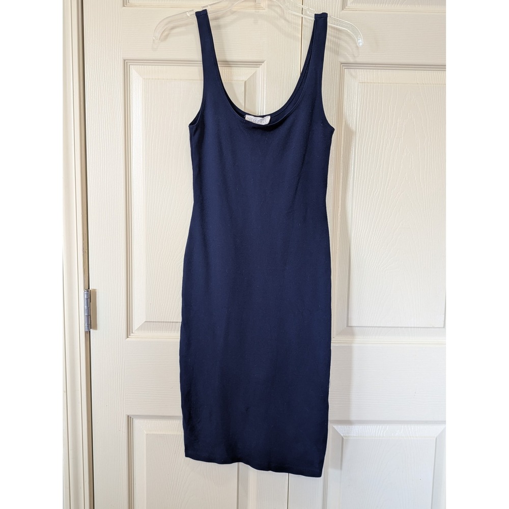 Forever 21 Womens Navy Blue Bodycon Scoop Neck Sleeveless Mini Dress Size Small